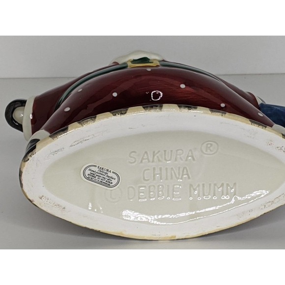 Sakura Debbie Mumm Santa Star Mini Teapot 2 Cup Flawless Christmas - Picture 7 of 7